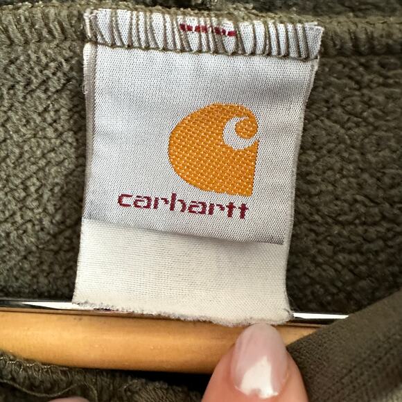 CARHARTT | Vintage Olive Green Hooded Sweatshirt | Size XL - Picture 3 of 4